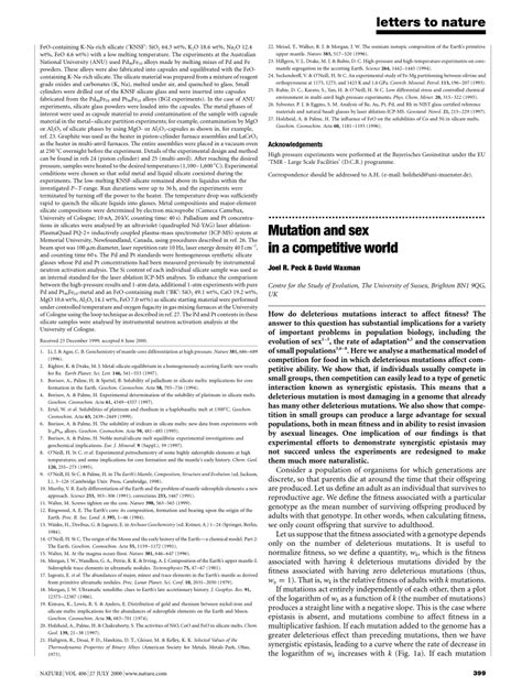 sexmutang|Mutation and sex in a competitive world .